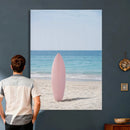 Pink Surfboard Canvas Wall Art, Minimalist Beach Photography by MyGreatCanvas | Canvas Wall Art Prints | Photo Prints & Wall Decor