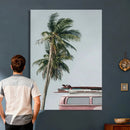 VW Van Palm Tree Canvas Wall Art, Pink Camper Surfboards by MyGreatCanvas | Canvas Wall Art Prints | Photo Prints & Wall Decor