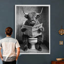Funny Bathroom Canvas Wall Art, Texas Longhorn on Toilet by MyGreatCanvas | Canvas Wall Art Prints | Photo Prints & Wall Decor