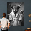 Funny Bathroom Wall Art Canvas Print, Highland Cow in by MyGreatCanvas | Canvas Wall Art Prints | Photo Prints & Wall Decor