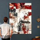 Blue Teal Abstract Canvas Wall Art, Modern Textured Painting Print, Navy Orange White Contemporary Art, Neutral Living Room Decor, Office Art by MyGreatCanvas | Canvas Wall Art Prints | Photo Prints & Wall Decor