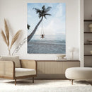 Tropical Swing Wall Art Canvas Print – Palm Trees Ocean View