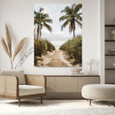 Tropical Beach Wall Art Canvas Print – Framed Coastal Palm