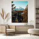 Mountain Landscape Wall Art Canvas Print – Framed Snowy