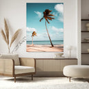 Tropical Beach Wall Art Canvas Print – Framed Coastal Palm