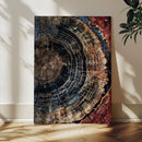 Tree Rings Wall Art Canvas Print – Framed Rustic Wood Scene