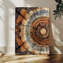 Tree Rings Wall Art Canvas Print – Rustic Wood Texture
