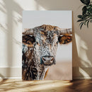 Texas Longhorn Wall Art Canvas Print – Speckled Horned Bull