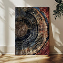 Tree Rings Wall Art Canvas Print – Framed Rustic Wood Grain