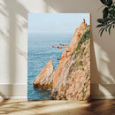 Cliff Dive Wall Art – Ocean Jump Canvas Print, Blue Sky by MyGreatCanvas | Canvas Wall Art Prints | Photo Prints & Wall Decor
