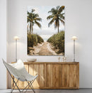 Tropical Beach Wall Art Canvas Print – Framed Coastal Palm