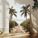 Tropical Palm Wall Art – Sandy Pathway Canvas Print, Ocean by MyGreatCanvas | Canvas Wall Art Prints | Photo Prints & Wall Decor