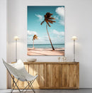 Tropical Beach Wall Art Canvas Print – Framed Coastal Palm