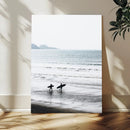 Surfer Silhouettes Wall Art Canvas Print – Minimalist Ocean