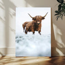 Highland Cow Wall Art Canvas Print – Framed Horned Scottish