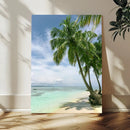 Tropical Beach Palm Trees Canvas Print – Framed Island