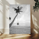 Black White Palm Tree Wall Art – Framed Ocean View Canvas by MyGreatCanvas | Canvas Wall Art Prints | Photo Prints & Wall Decor