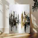 Abstract New York Wall Art Canvas Print, Gold Black Modern by MyGreatCanvas | Canvas Wall Art Prints | Photo Prints & Wall Decor