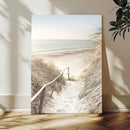 Coastal Beach Path Wall Art Canvas Print – Neutral Ocean by MyGreatCanvas | Canvas Wall Art Prints | Photo Prints & Wall Decor