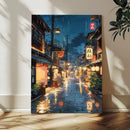 Tokyo Tea House Canvas Wall Art — Japan Rainy Night Street by MyGreatCanvas | Canvas Wall Art Prints | Photo Prints & Wall Decor