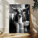Texas Longhorn Cow Toilet Paper Canvas Wall Art, Funny by MyGreatCanvas | Canvas Wall Art Prints | Photo Prints & Wall Decor