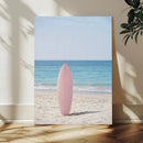 Pink Surfboard Canvas Wall Art, Minimalist Beach Photography by MyGreatCanvas | Canvas Wall Art Prints | Photo Prints & Wall Decor