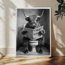 Funny Bathroom Canvas Wall Art, Texas Longhorn on Toilet by MyGreatCanvas | Canvas Wall Art Prints | Photo Prints & Wall Decor