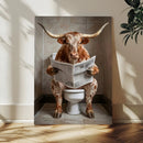 Funny Bathroom Canvas Wall Art, Texas Longhorn on Toilet by MyGreatCanvas | Canvas Wall Art Prints | Photo Prints & Wall Decor