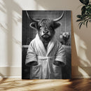 Funny Bathroom Wall Art Canvas Print, Highland Cow in by MyGreatCanvas | Canvas Wall Art Prints | Photo Prints & Wall Decor