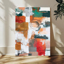 Blue Teal Abstract Canvas Wall Art, Modern Textured Painting Print, Navy Orange White Contemporary Art, Neutral Living Room Decor, Office Art by MyGreatCanvas | Canvas Wall Art Prints | Photo Prints & Wall Decor