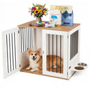 31.5” Dog Crate Furniture Wooden Dog Kennel with Double Lock Doors by LJGDeals