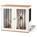 31.5” Dog Crate Furniture Wooden Dog Kennel with Double Lock Doors by LJGDeals