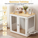 31.5” Dog Crate Furniture Wooden Dog Kennel with Double Lock Doors by LJGDeals