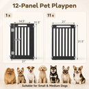 12-Panel Dog Playpen 31.5" Height Indoor Outdoor Pet Fence by LJGDeals