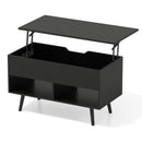 31.5 Inch Lift-Top Coffee Table with Hidden Storage and 2 Open Shelves