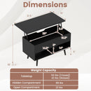 31.5 Inch Lift-Top Coffee Table with Hidden Storage and 2 Open Shelves by LJGDeals