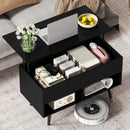 31.5 Inch Lift-Top Coffee Table with Hidden Storage and 2 Open Shelves by LJGDeals