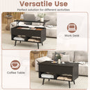 31.5 Inch Lift-Top Coffee Table with Hidden Storage and 2 Open Shelves