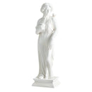 31.5 Inch Outdoor Greek Goddess Statue with Antique Finish and Column Base by LJGDeals