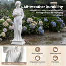 31.5 Inch Outdoor Greek Goddess Statue with Antique Finish and Column Base by DirectDeals