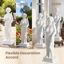 31.5 Inch Outdoor Greek Goddess Statue with Antique Finish and Column Base by LJGDeals