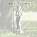 31.5 Inch Outdoor Greek Goddess Statue with Antique Finish and Column Base by LJGDeals