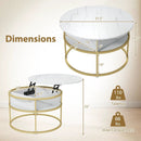 31.5 Inch Round Lift Top Coffee Table with Hidden Compartment and Side Shelves by LJGDeals