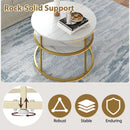 31.5 Inch Round Lift Top Coffee Table with Hidden Compartment and Side Shelves by LJGDeals