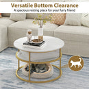 31.5 Inch Round Lift Top Coffee Table with Hidden Compartment and Side Shelves by LJGDeals