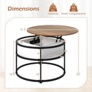 31.5 Inch Round Lift Top Coffee Table with Hidden Compartment and Side Shelves by LJGDeals
