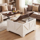 31.5 Inch Square Coffee Table with Lifting Tabletop and Hidden Compartment by DirectDeals
