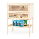31.5 Inches Freestanding Hamster Cage Wooden Hamster Habitat Playpen-Natural by LJGDeals