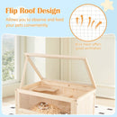 31.5 Inches Freestanding Hamster Cage Wooden Hamster Habitat Playpen-Natural by LJGDeals