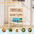 31.5 Inches Freestanding Hamster Cage Wooden Hamster Habitat Playpen-Natural by LJGDeals